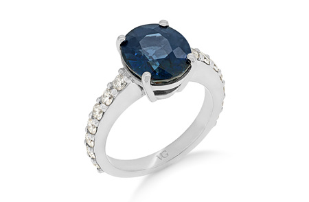 Oval Cut Sapphire and Diamond Ring