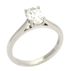 Oval Diamond Solitaire Engagement Ring in Platinum