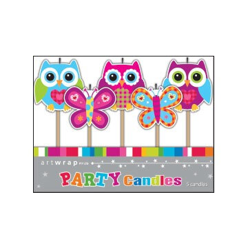 Owl Party candles - pack of 5