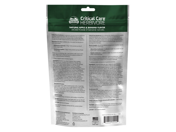 Oxbow Critical Care Herbivore Apple/Banana 454g