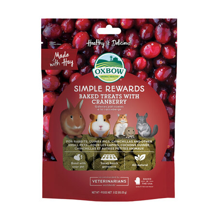 Oxbow Simple Rewards Baked Treats with Cranberry