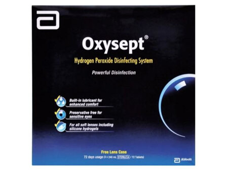 OXYSEPT Tabs 72 3X240ml & Lens Case [EXP. 04/2024]