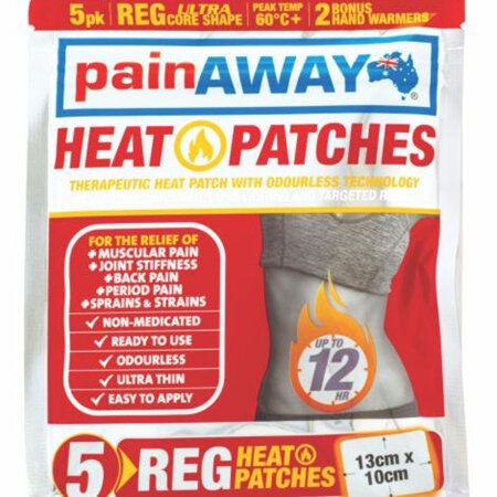 Pain Away Heat Patches Regular 13cm x 10cm, 5 Pack