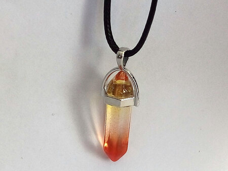 Painted Quartz Gemstone Point Pendant Type G