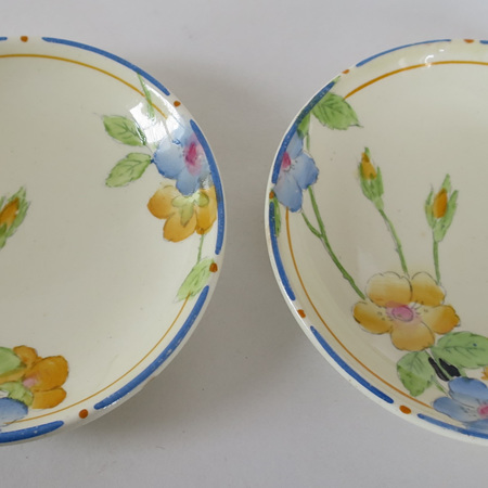 Pair Crown Ducal pin dishes