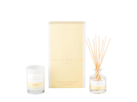 Palm Beach Coconut & Lime Mini Candle & Diffuser Gift Pack - GPMCDCL