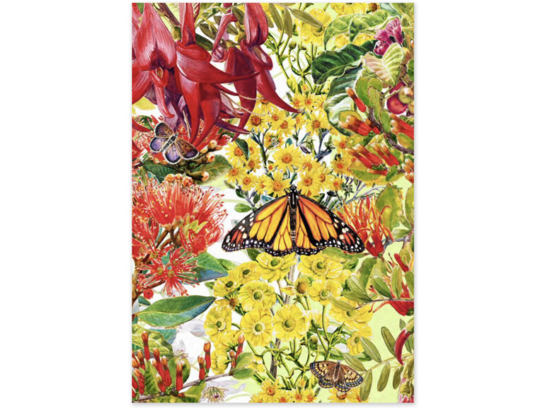 Palm Prints - Jewelled Monarch by Jane Galloway Card