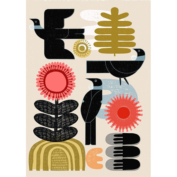 Palm Prints - Midmod Tui Card