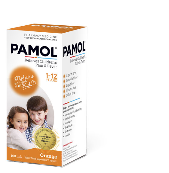 Pamol All Ages Orange Col/Free 100ml