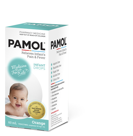 pamol infant drops 60ml orange