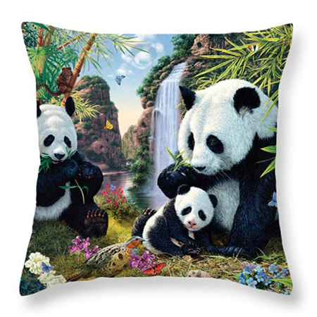Panda Family Cushion Cover