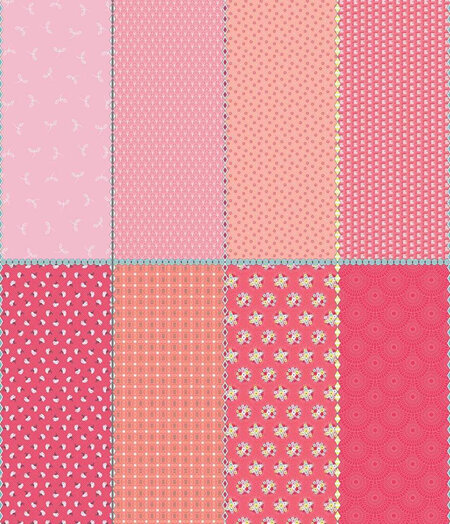 Paper Daisies Fat Eighth Panel Pink FEP8887