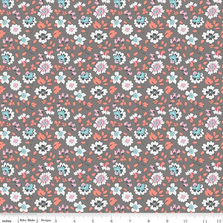 Paper Daisies Floral Gray C8883-Gray
