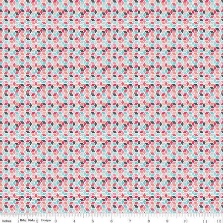 Paper Daisies Geometric Pink C8886-Pink