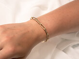 Paperclip chain 14ct yellow gold bracelet