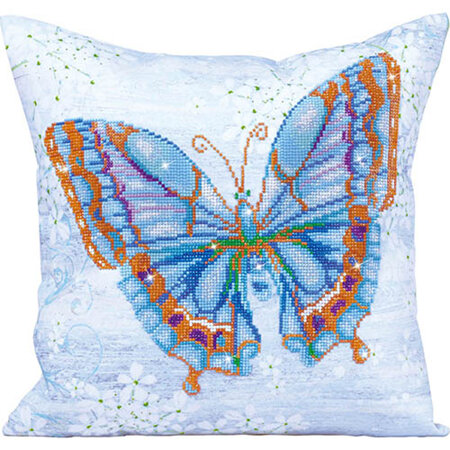 Papillon Bleu Decorative Pillow - Diamond Dotz