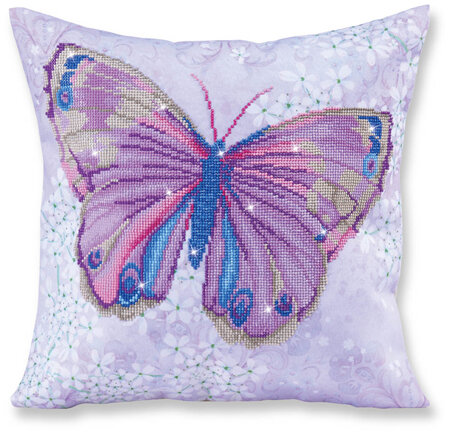 Papillon Mauve Decorative Pillow - Diamond Dotz