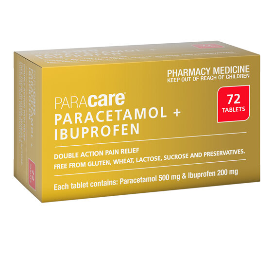 Paracetamol 500mg+ Ibuprofen 200mg Tabs 72s