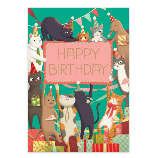 Party Cats Birthday Card | Roger la Borde
