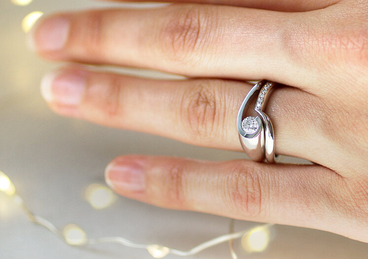 Patai diamond engagement ring design and diamond wedding ring