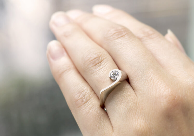 Patai diamond engagement ring worn on the hand finalist best awards