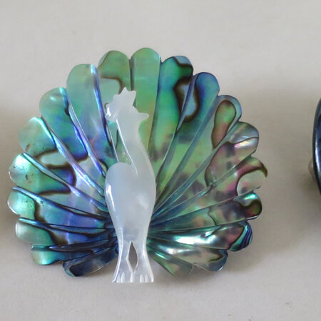 Paua shell brooches