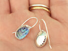 paua shell pearl blue green pink lily griffin sea ocean sterling silver earrings
