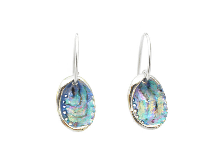 paua shell pearl blue green pink lilygriffin nz jewellery sea ocean earrings