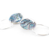 paua shell pearl blue green pink lilygriffin sea water ocean hoop earrings