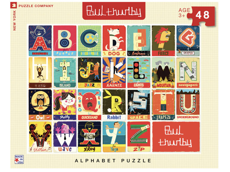 Paul Thurlby Alphabet 48 Piece Puzzle New York Puzzle Company