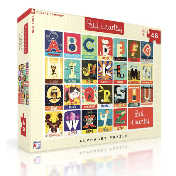 Paul Thurlby Alphabet 48 Piece Puzzle - New York Puzzle Company
