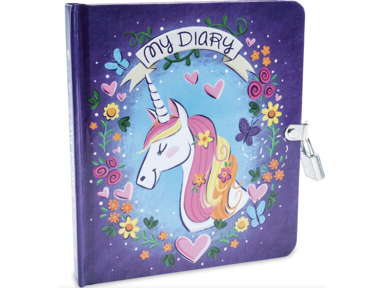 Peaceable Kingdom Lock and Key Unicorn Diary with Key-Keeper Necklace