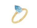 pear shape aquamarine solitaire ring