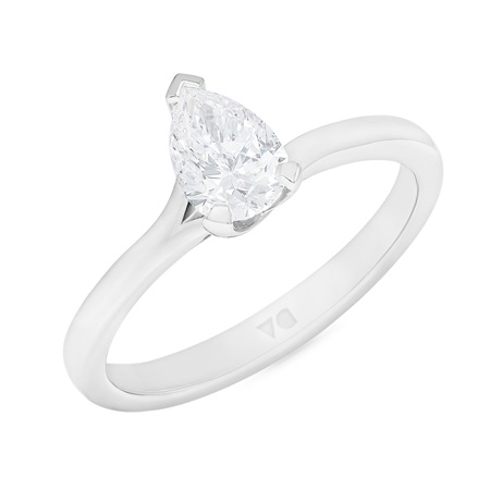 Pear Shaped Diamond Solitaire Twist Ring