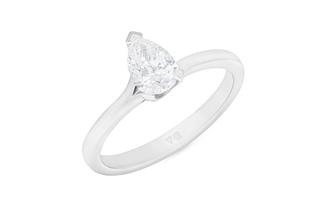 Pear Shaped Diamond Solitaire Twist Ring