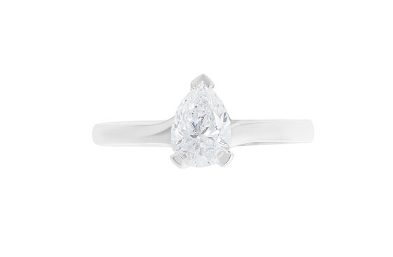pear solitaire diamond ring locally crafted wellington nz jewellery workshop