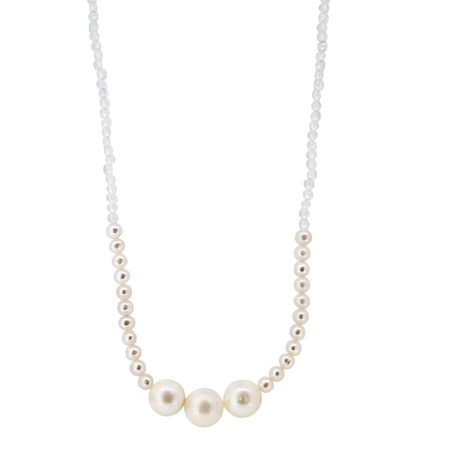 Pearl and Moonstone Bead Necklace
