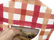 peg pouch coral gingham check hand in pocket
