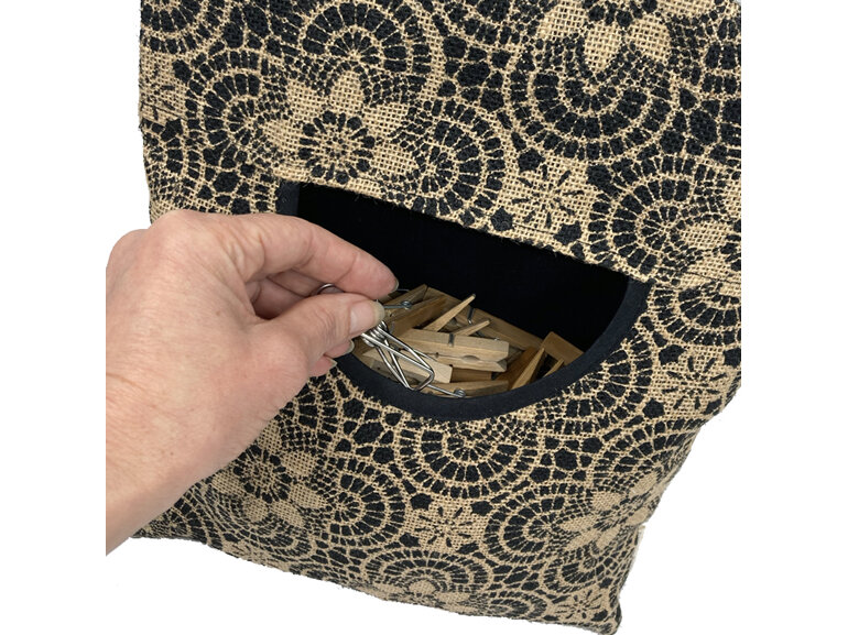 peg pouch geometric floral hand in pocket