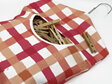 peg pouch gingham check coral with pegs