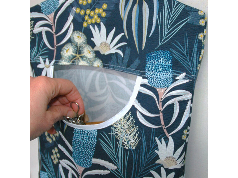 peg pouch navy flora with hand