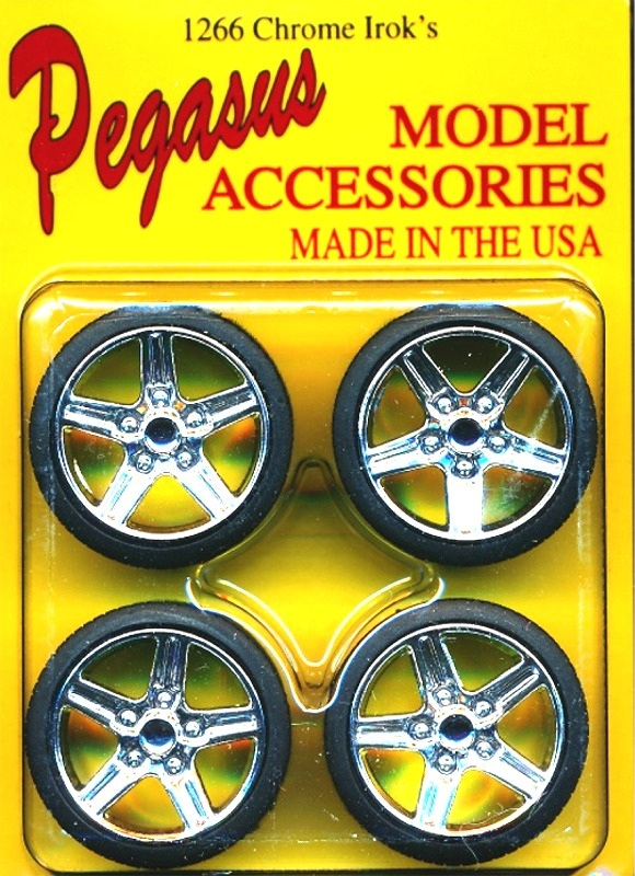 Pegasus 1266 1/24-1/25 IROC Chrome Rims w/Tires (4) - Rick's Model Kits