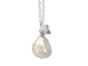 Penelope pear pearl opal leaves pendant necklace sterling silver lilygriffin nz