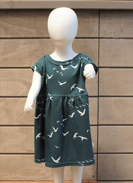 'Penny' summer dress in 'Soar', Navy, certified organic cotton, 2 years