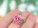 peony pink rose flower leaves silver lapel pin brooch lilygriffin nz jeweller