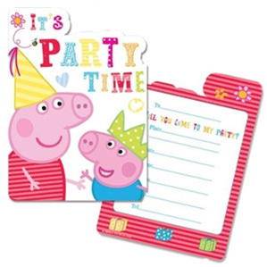 Peppa Pig Birthday Invites x 6