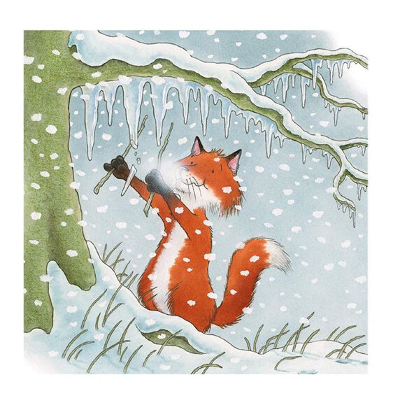 Percy the Park Keeper One Snowy Night Christmas Card 16 Pack (4x4 Designs)