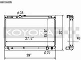 Performance Koyo Radiator, Toyota Chaser, JZX100, 96/00, 48mm, (KH010860NU06)