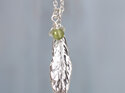 peridot august birthstone necklace rosehip charm leaf lilygriffin nz jewelry