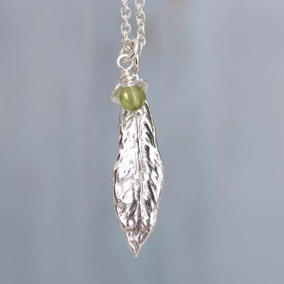 peridot august birthstone necklace rosehip charm leaf lilygriffin nz jewelry